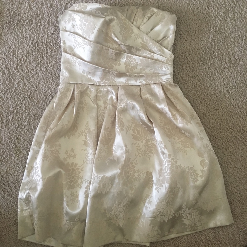 Gold strapless Roberta Cocktail Prom Dress Sz 3/4